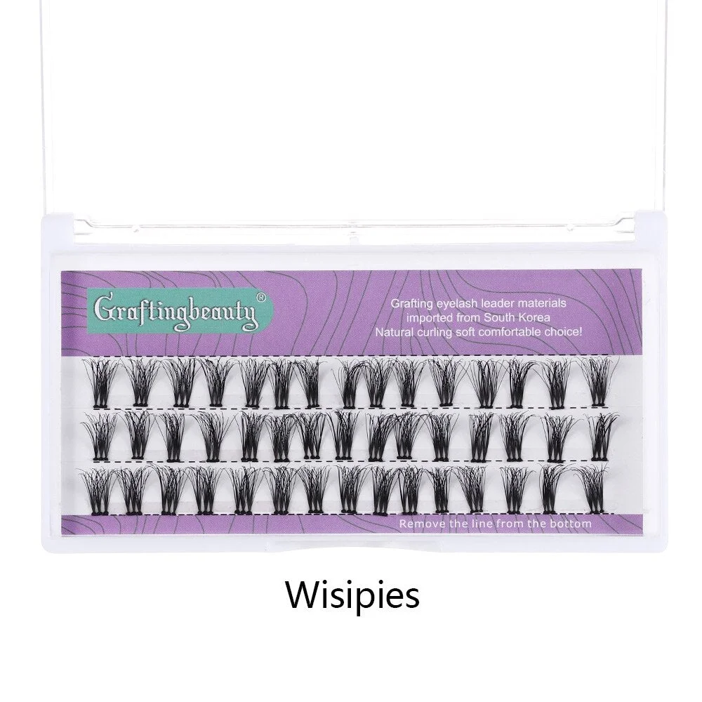 3D 24 Clusters C Curl Lashes DIY Individual Lash Volume Natural Fluffy Kit Handmade Lashes Home False Eyelash Extension Tool