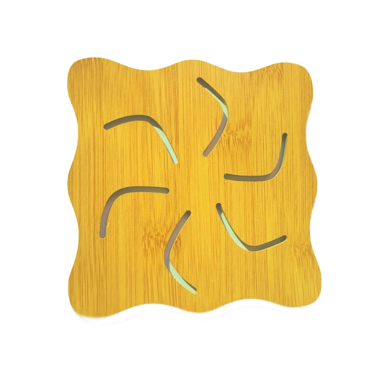 Home Wooden Cartoon Heat Insulation Mat Dining Table Mat Non-slip Pot Mat Creative Cute Cushion Tea Mat Bowl Mat Coaster