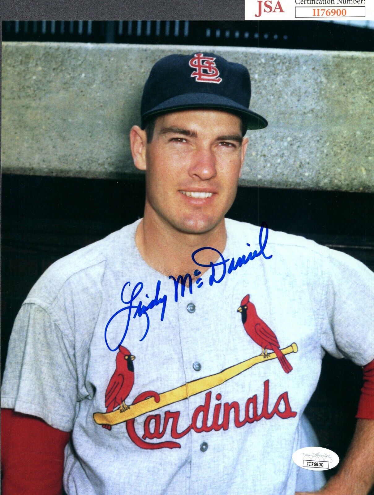 JSA Lindy McDaniel Autographed Signed AUTO 8x10 Photo Poster painting Cardinals TRB 447