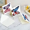 6Pcs Diamond Painting American Flag Butterfly Diamond Drawing Card