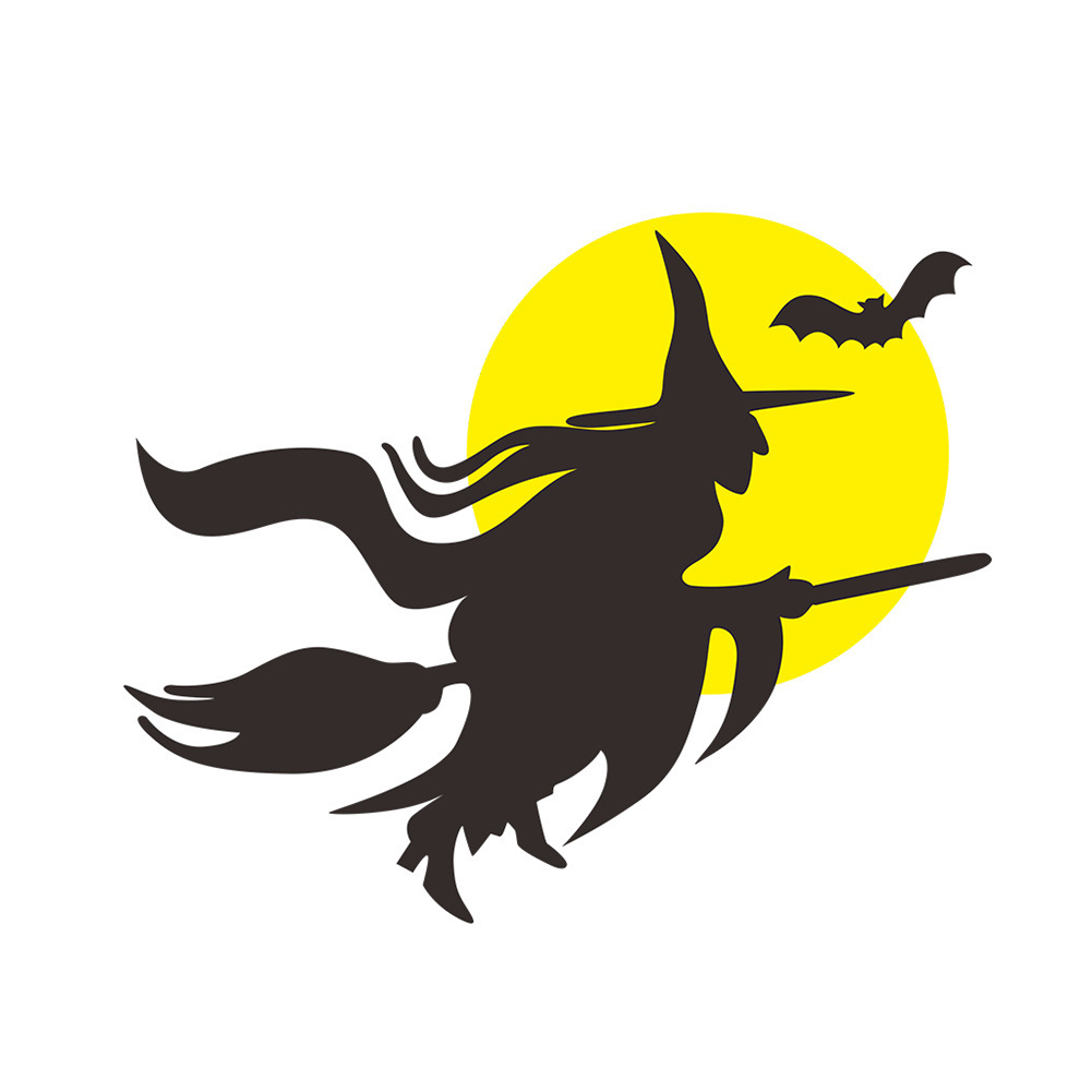

Halloween Bat Witch Pumpkin PVC Wall Sticker Removable Paster Party Decor, 501 Original