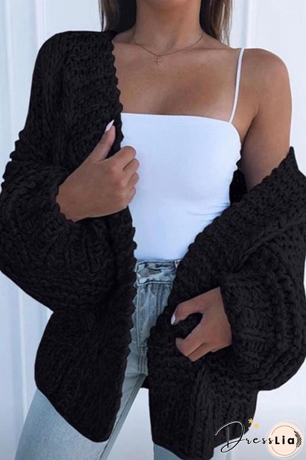 Puff Sleeve Loose Cardigan