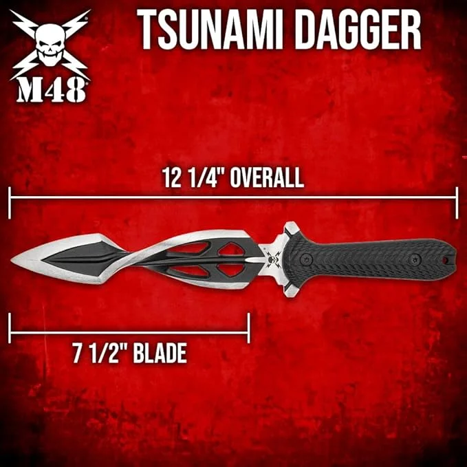 M48 Tsunami Fixed Blade With Vortec Sheath | Twist Blade Design