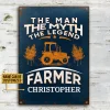 Personalized Names：Farmer Tractor The Man The Myth - Vintage Metal Tin Signs/Wooden Signs