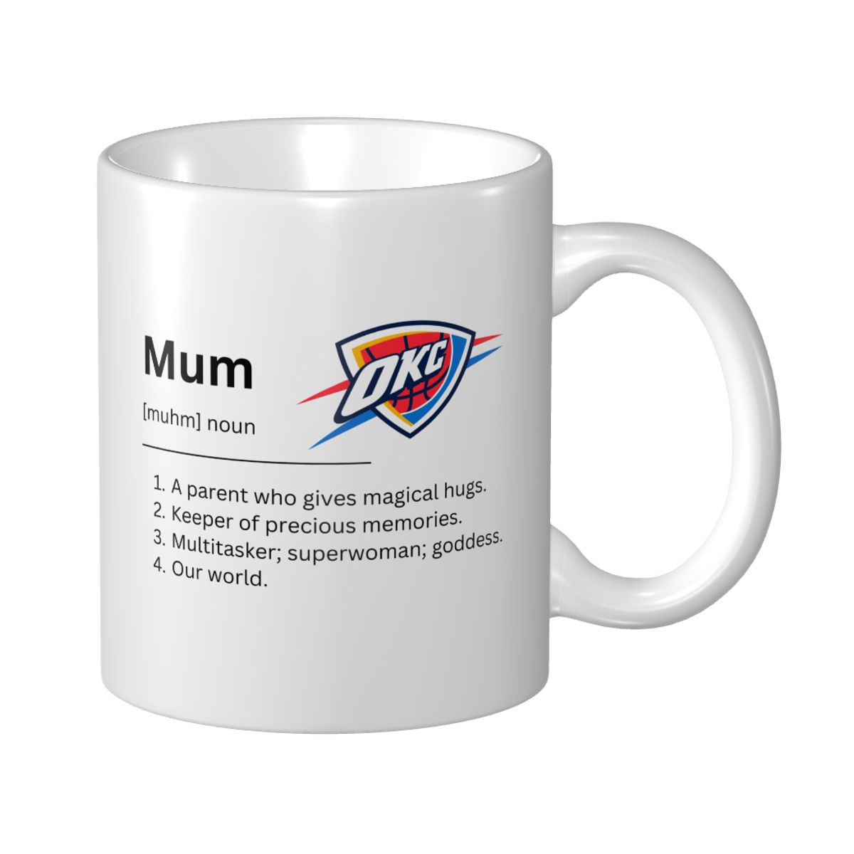 Oklahoma City Thunder Minimalist Dictionary Mother's Day Ceramic Mug