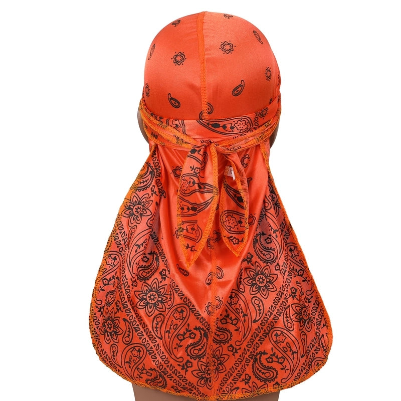 Explosions Amoeba Imitation Silk Long Tail Pirate Hat Baotou Hat Hip Hop Cloak Hat DURAG