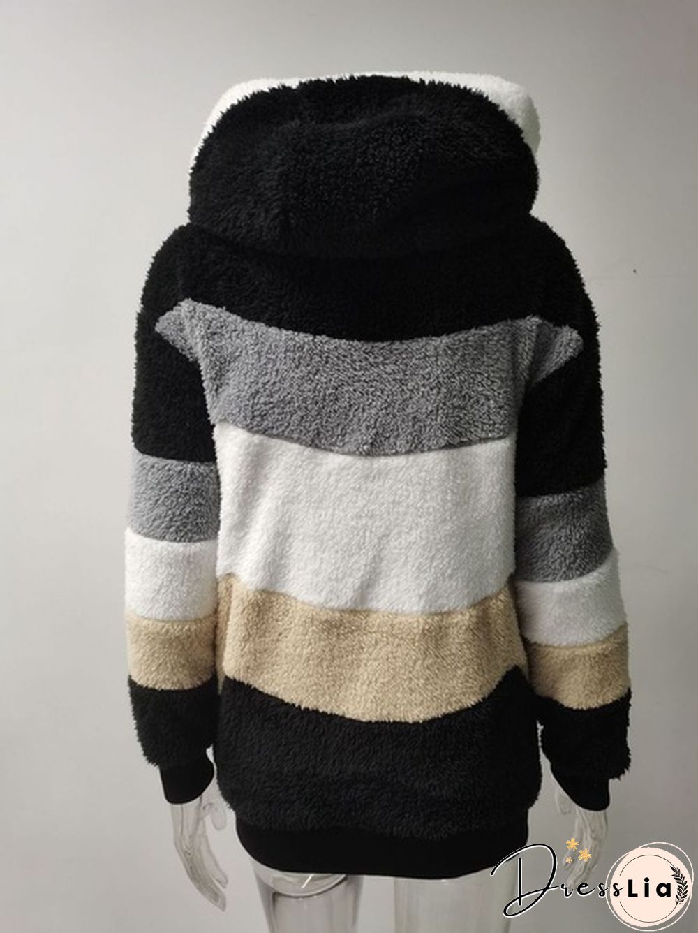 New Trend Women's Fashion Jacket Hooded Winter Warm Plush Loose Jacket for Women Patchwork Winter Outerwear Faux Fur Zipper Ladies Parka Coat Plus Size 6 Colors