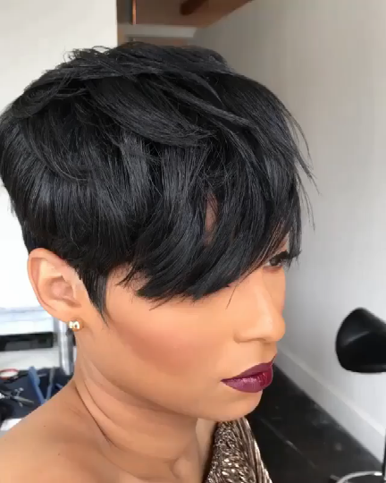 US Mall Lifes® | (✨NEW)360 Lace Wig Best design women short straight layered wig with bangs | High-Density Wig | Black/Brown/Blonde Wig US Mall Lifes