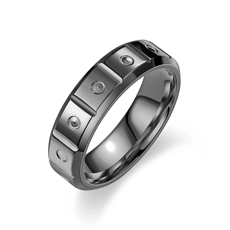 Titanium Steel 18K Gold Plated Casual Hip-Hop Plating Solid Color Rings