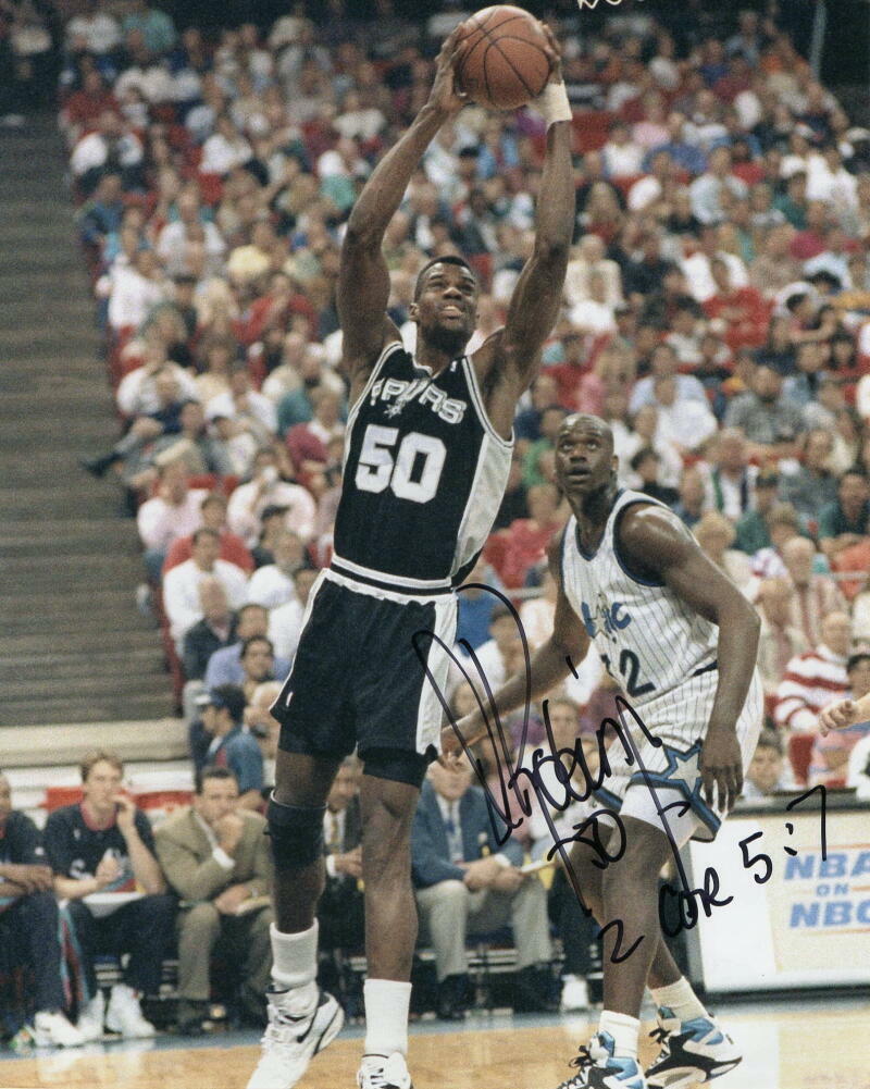 DAVID ROBINSON SIGNED AUTOGRAPH 8x10 Photo Poster painting - THE ADMIRAL, SAN ANTONIO SPURS STAR