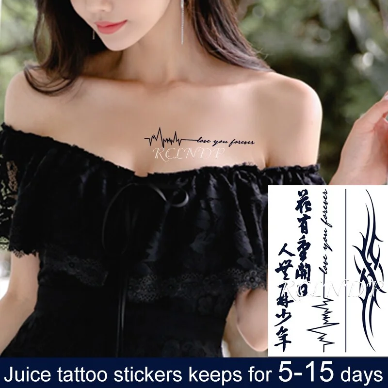 Waterproof Temporary Juice Ink Sticker Sun Totem Dragon Phoenix Small Element Fruit Gel Long Lasting Tattoo for Men Women girl