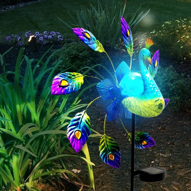 Peacock Windmill Solar Light Garden Art Decoration