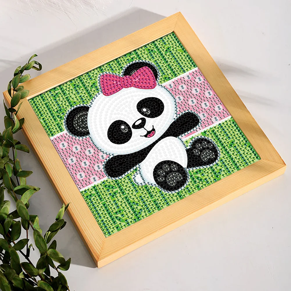 Diamond Painting - Full Crystal Rhinestone - Panda(18*18cm)【Without Frame】