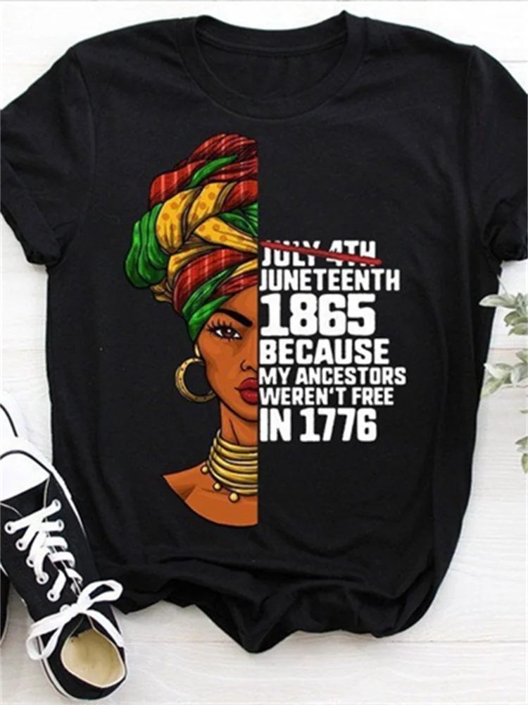 Juneteenth 1865 Half Portrait Graphic T Shirt