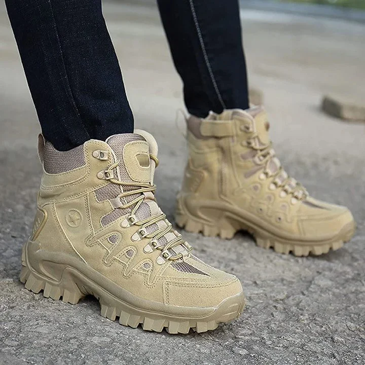 Dallader Men Outdoor Waterproof Non-Slip Hiking Boots Combat Boots