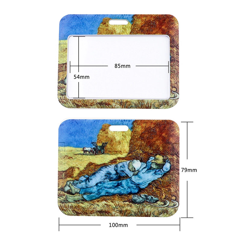 Art Style Van Gogh Lanyard Card Cover Student School Card Bus Pass Shuttle Card Access Control Card Double-sided Printed Mobile Phone Strap