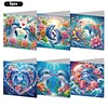 (US Local)6PCS Whale DIY Diamond Art Greeting Cards Congratulations Cards & Gifts