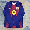 Joyfball 2025/2026 Barcelona Home Long Sleeve Football Shirt 1:1 Thai Quality