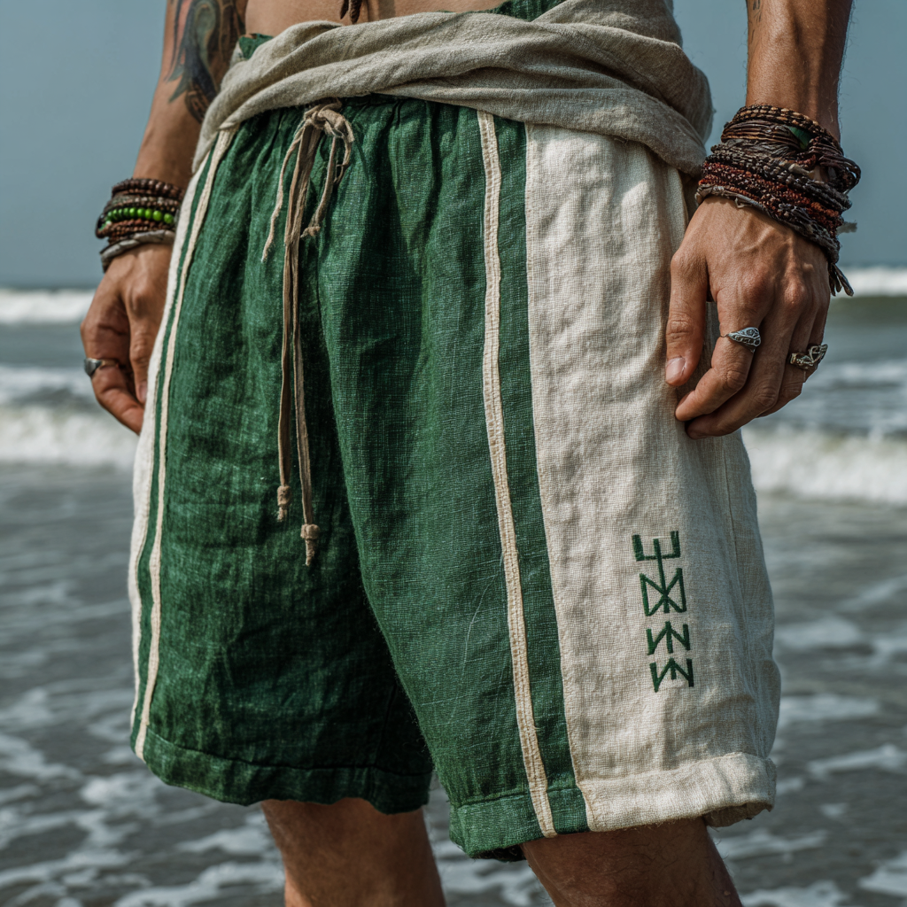 Men's Nordic Viking-Inspired Rune Knot Casual Shorts / Rvogue / Rvogue