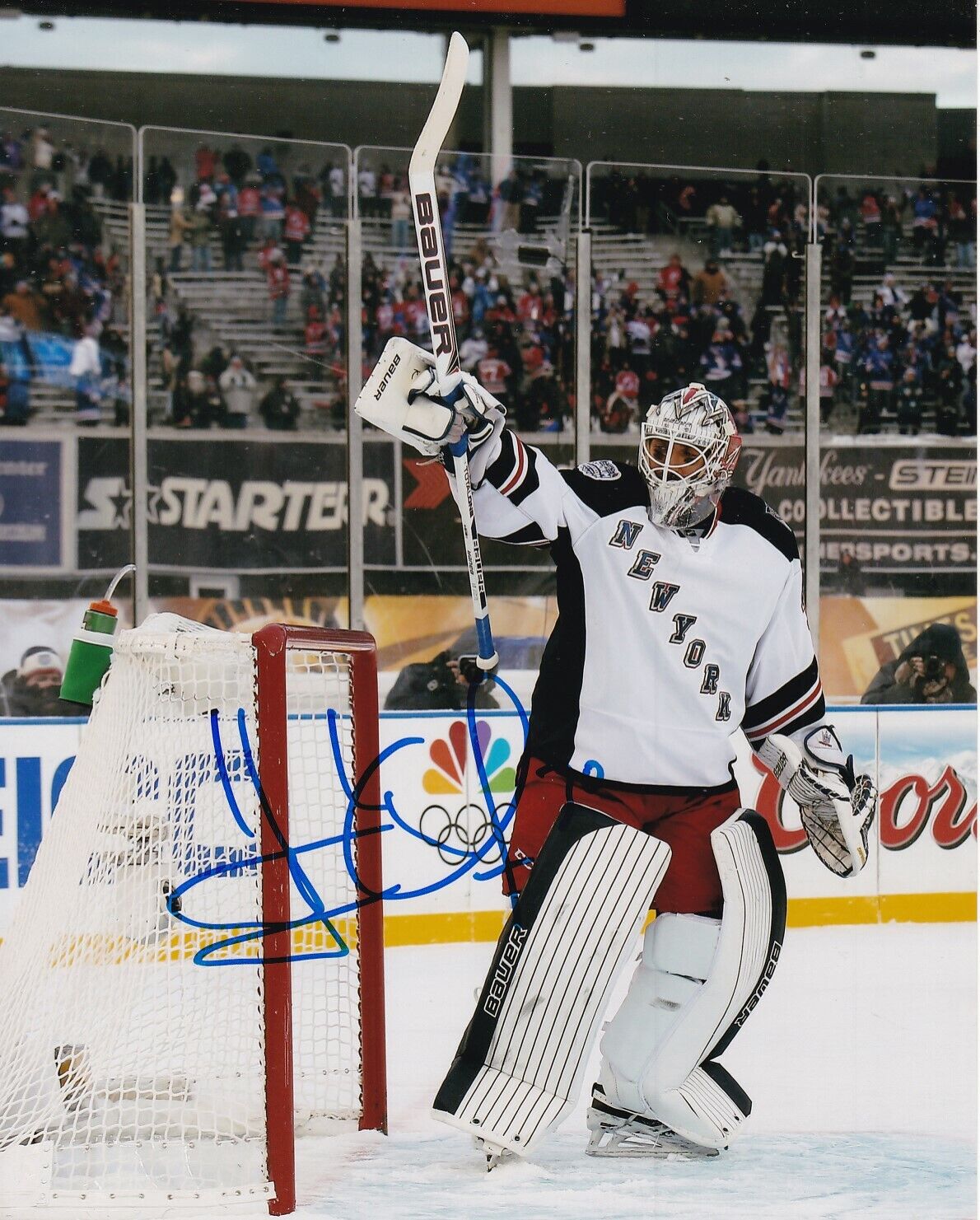 HENRIK LUNDQVUST SIGNED AUTOGRAPH 8X10 Photo Poster painting NEW YORK RANGERS