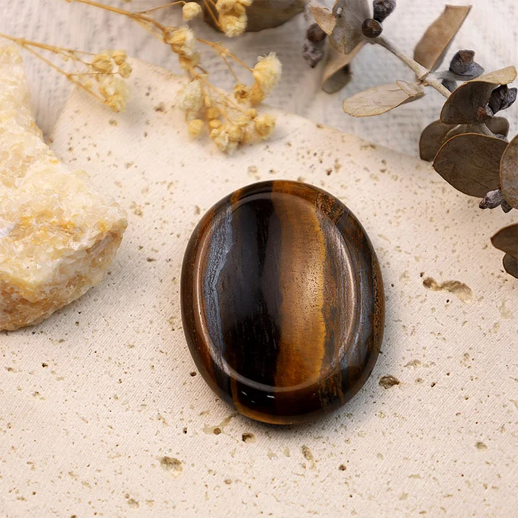 Tiger Eye Protection Thumb Worry Stone