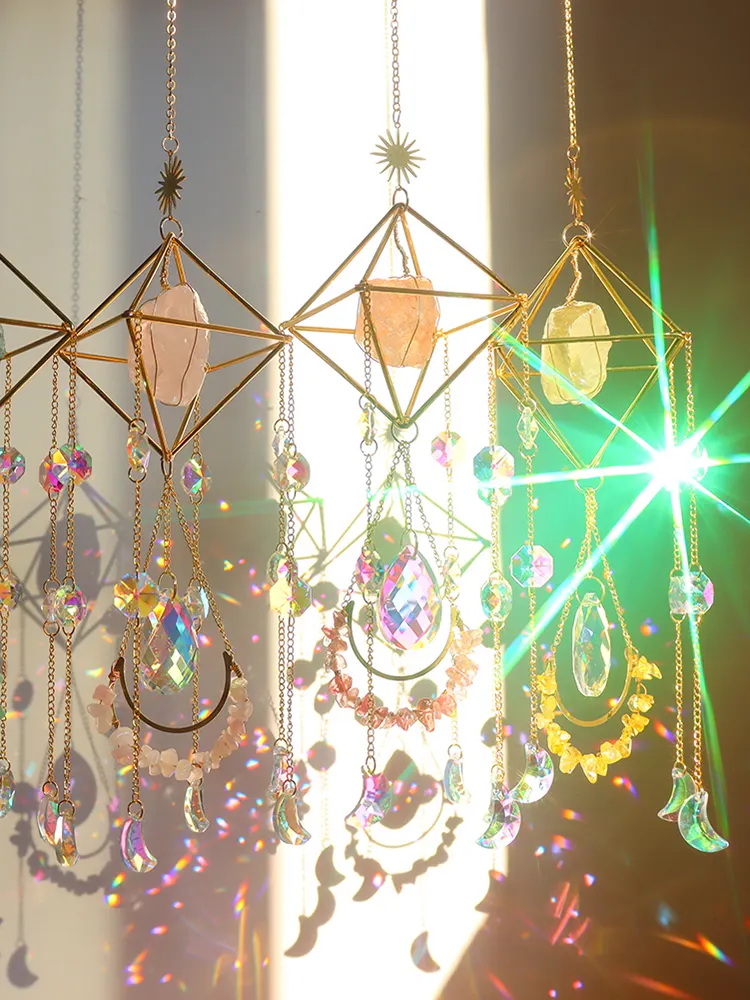 K9 Crystal Light Catchers Wind Chime Sunlight Trapping Windchimes Jewelry