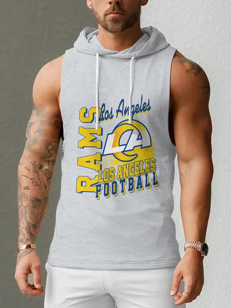 Los Angeles Rams Men's  Casual Comfy Sleeveless Hooded Tank Top