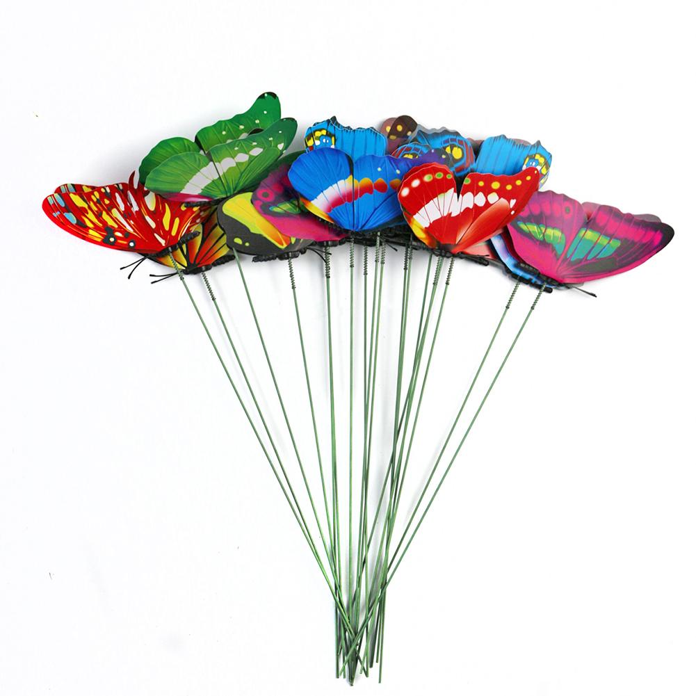 

4Pcs Pvc 3D Colorful Butterfly Stakes Outdoor Garden Flower Pot Decor, 501 Original