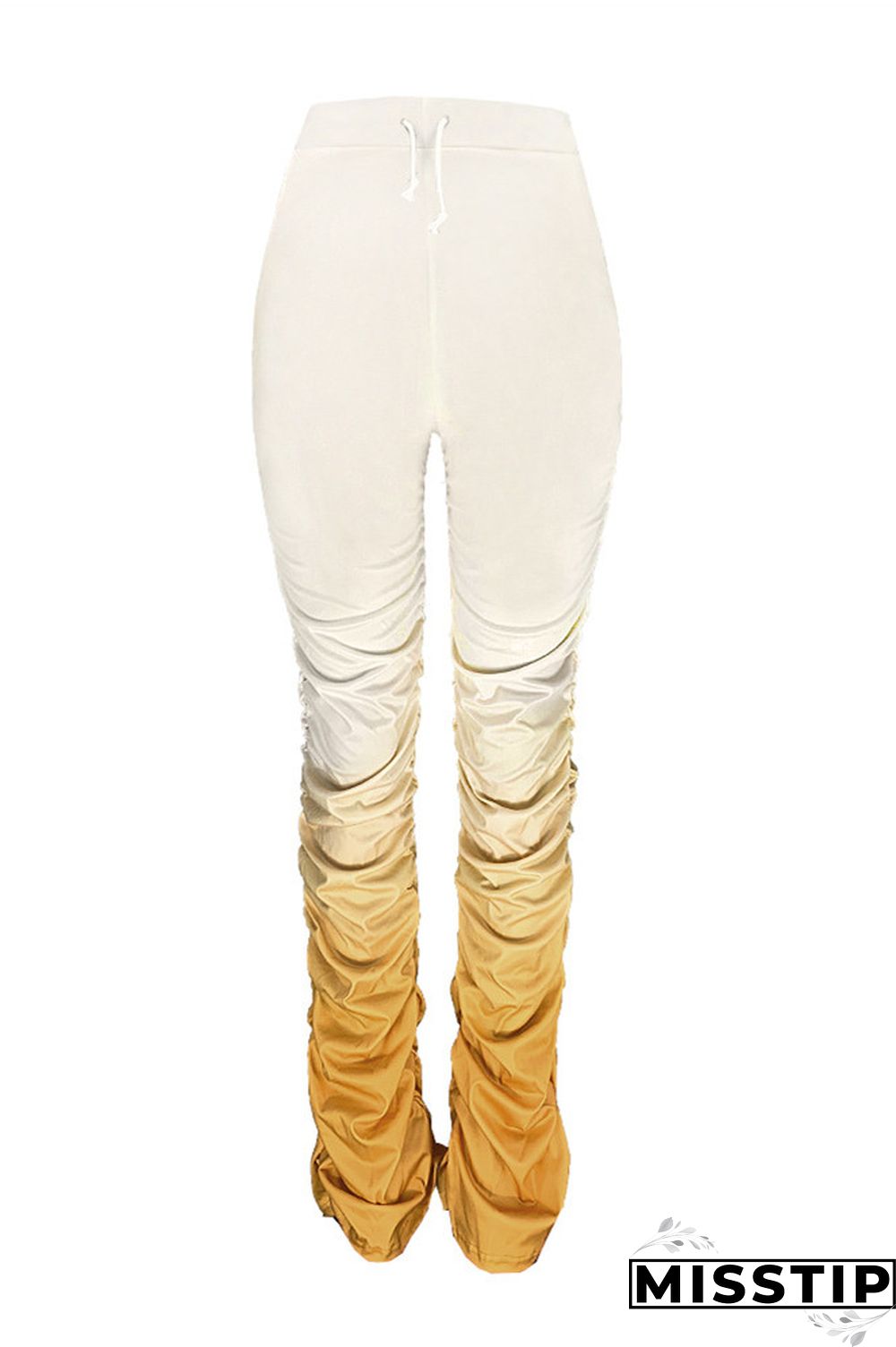 GradientYellow Fashion Casual Gradient Printed Trousers