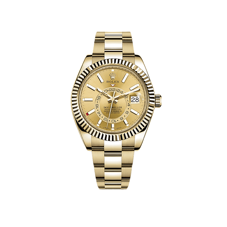Rolex Sky-Dweller 326938 Yellow Gold Champagne Dial