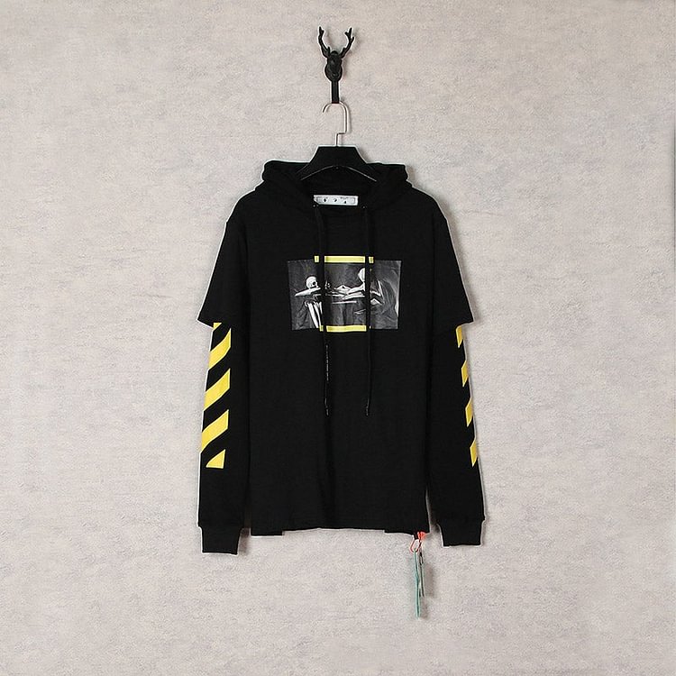 off White Hoodie Autumn and Winter Hooded Thin Terry Sweater
