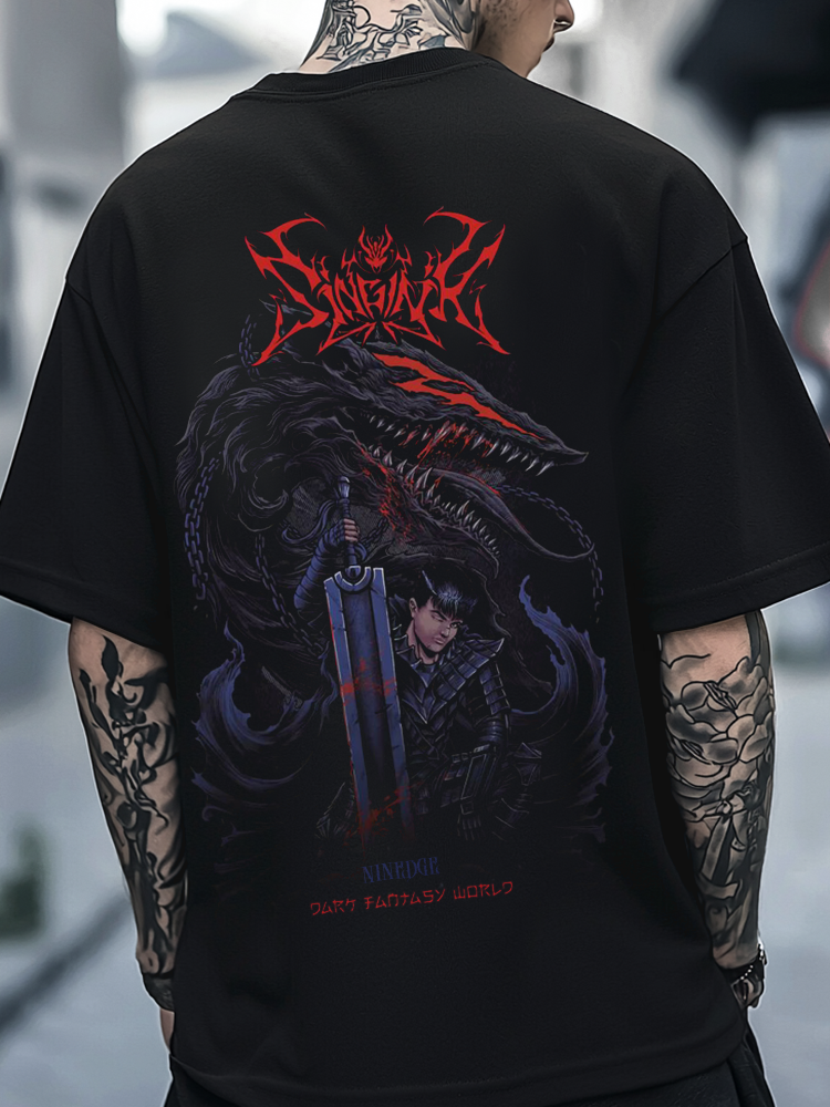 Shoptechwear Art Berserk Guts Oversized Unisex Casual T-shirt