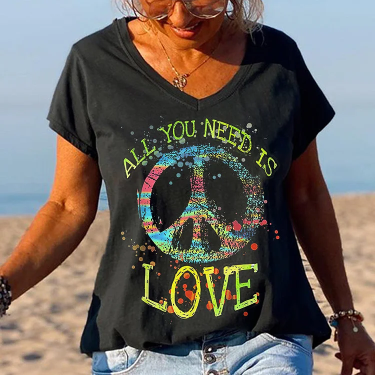 All You Need Is Love Unique Printed Graphic Tees socialshop