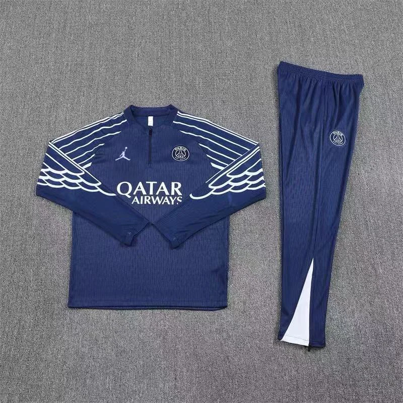 2025/26 Psg Paris Saint-Germain Half-Pull Training Suit Royal Blue Set