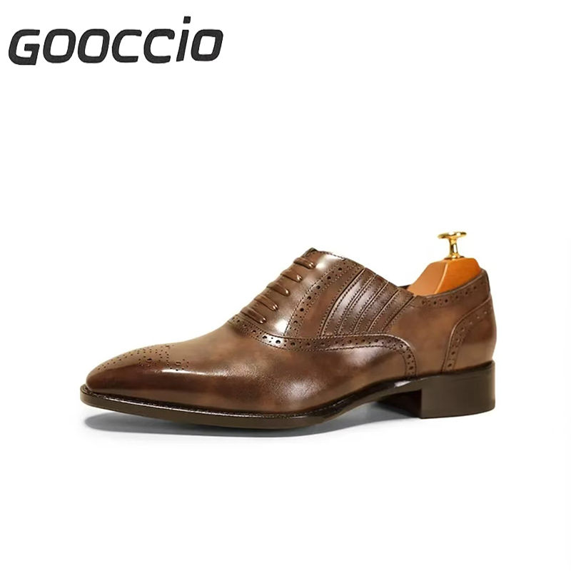 NJ225 Italian Calf-Skin Dress Shoes/Lazy Oxford Shoes For Men GOOCCIO   