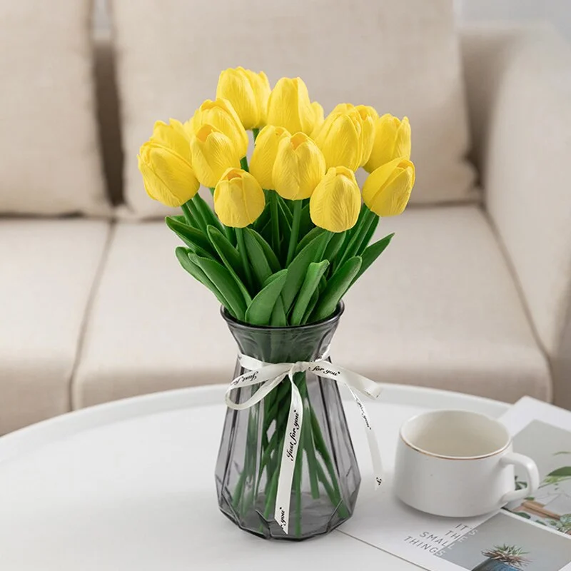 10PCS Tulip Artificial Flowers Real Touch Party Valentine's Day Artificial Bouquet Garden Home Wedding Decoration Fack Flower