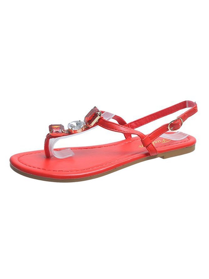 Flip-flop Sandals With Crystal Rhinestones CS404- Fabulory