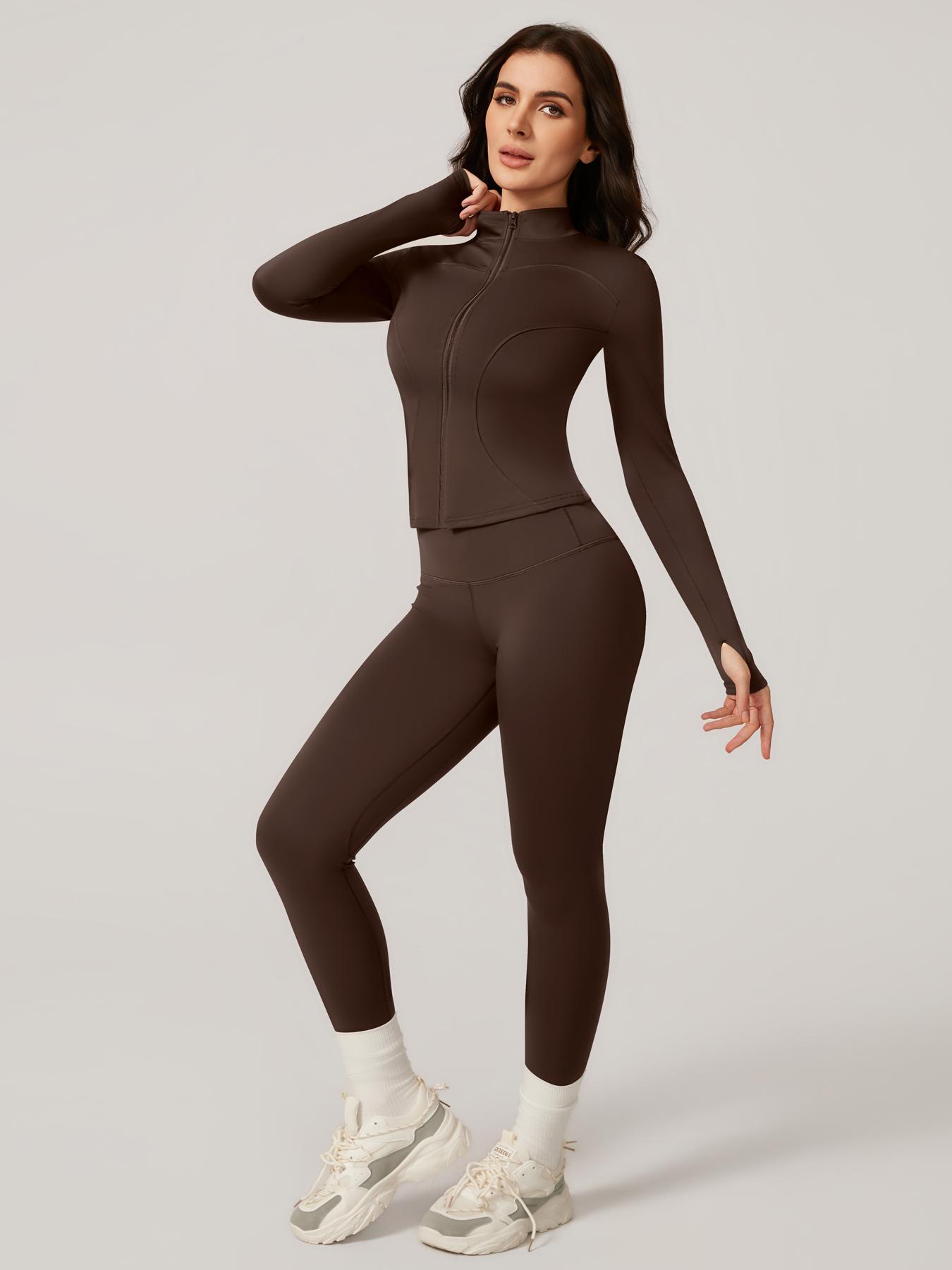 Women's Two-Piece Slim-Fitting Workout Set, Long Sleeve Top and Below-Ankle Sports Pants with Natural Waistline, All-Season Wearable Comfort Tracksuit Set, Stretchy Suit Set, Sportswear Set Women's Two-Piece Slim-Fitting Workout Set, Long Sleeve Top and Below-Ankle Sports Pants with Natural Waistline, All-Season Wearable Comfort Tracksuit Set, Stretchy Suit Set, Sportswear Set
