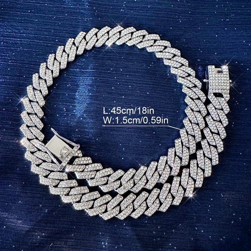 Hip-hop Exaggerated Rock Necklace Alloy Inlay Rhinestones Men’s Pendant Necklace