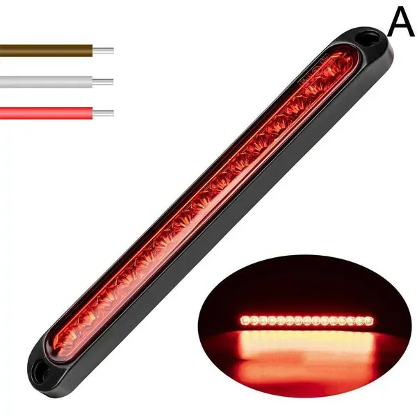 New Ultra-thin Tail 15 LED 24 12 V Trailer Side Brake Light Red Yellow White For Pickup Truck Taillight