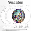 (18.5cm)DIY Acrylic Jigsaw Puzzle Window Hanging with Hanging Chain DIY Stained Glass Decoration Round Window Puzzle Decor for DIY Craft Project (Stained Glass Tree)