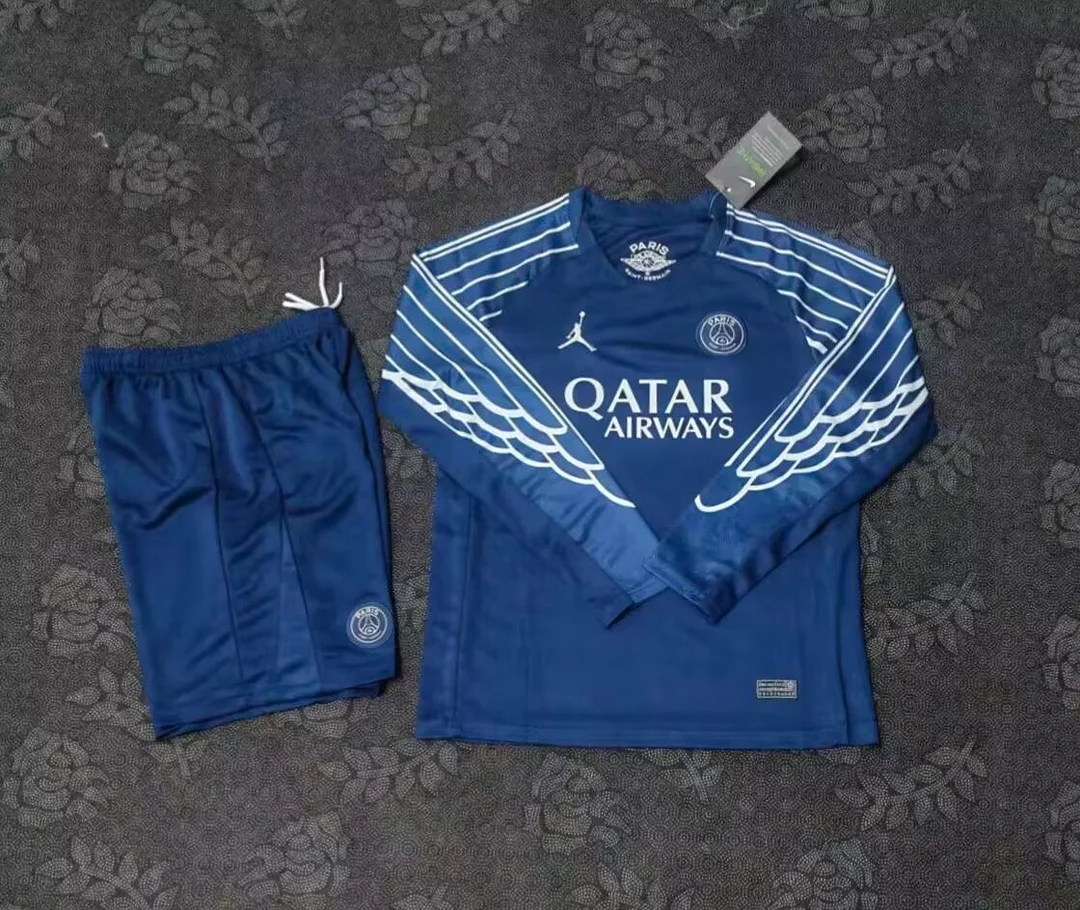 2025/2026 Long Sleeves Psg Paris Saint-Germain Third Away Football Shirt Kids Size