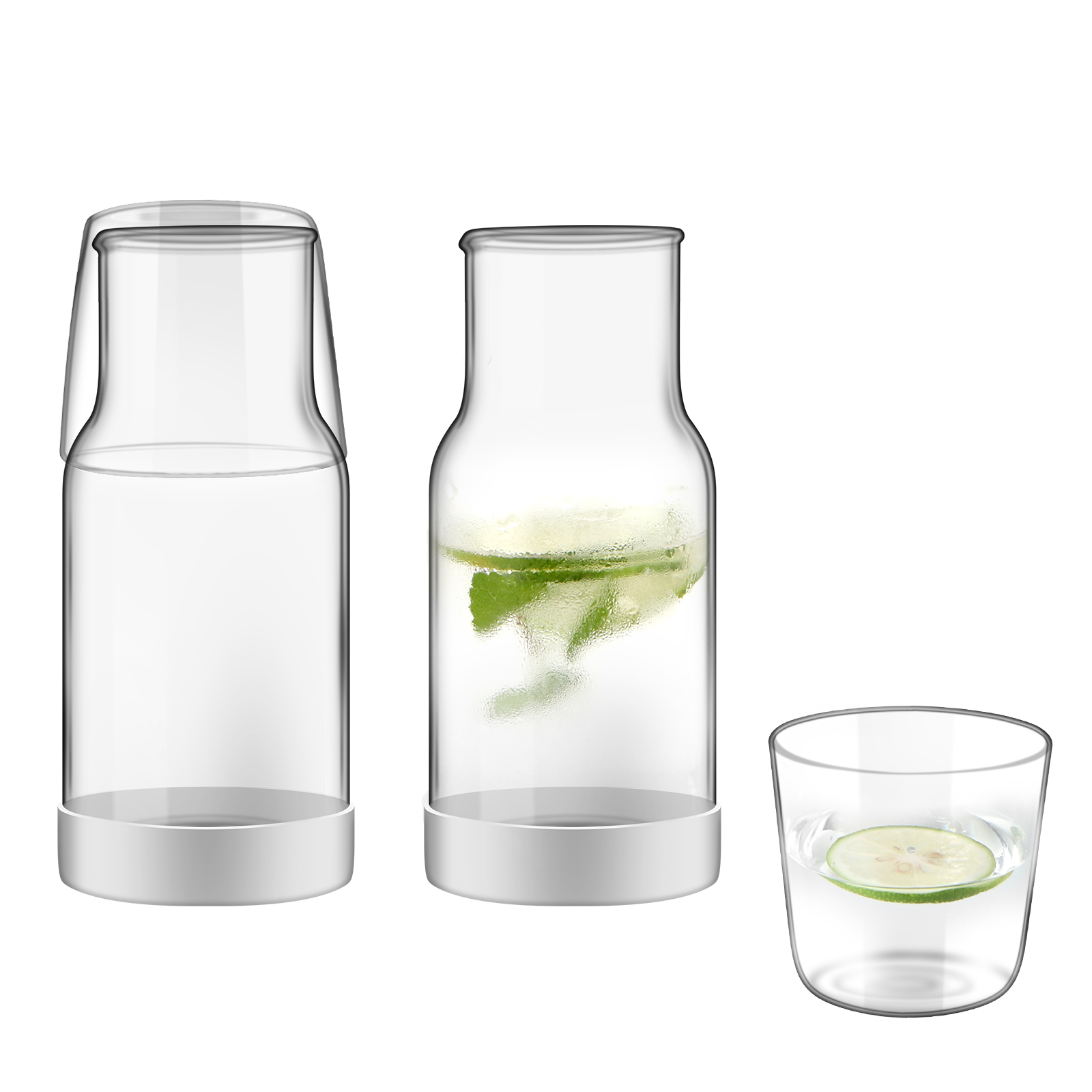 

nightstand water carafe and glass 2pcs 400ml, 501 Original