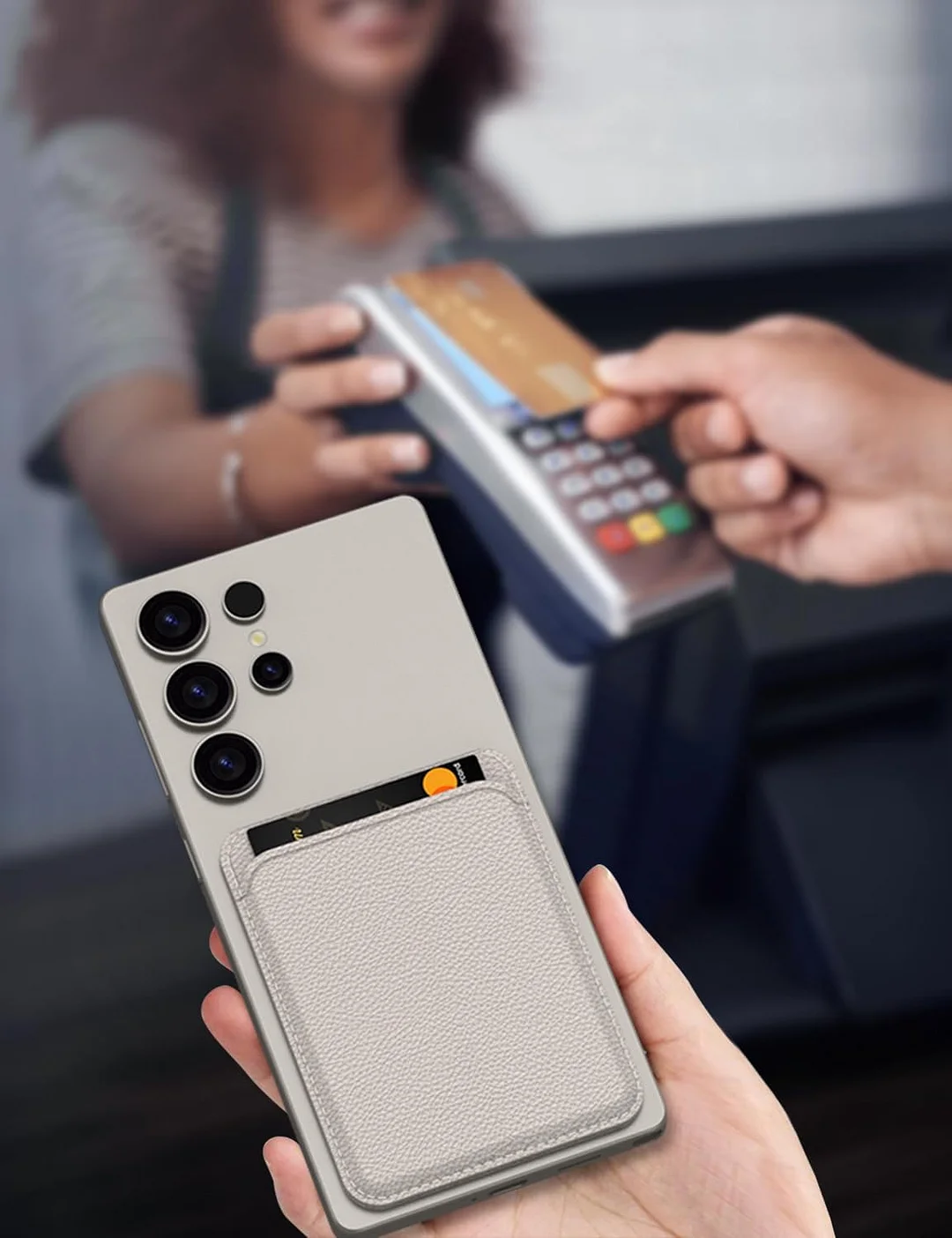 Samsung ultra-thin mobile phone protective case with adjustable bracket, shockproof card slot and drop-proof lightweight protective case