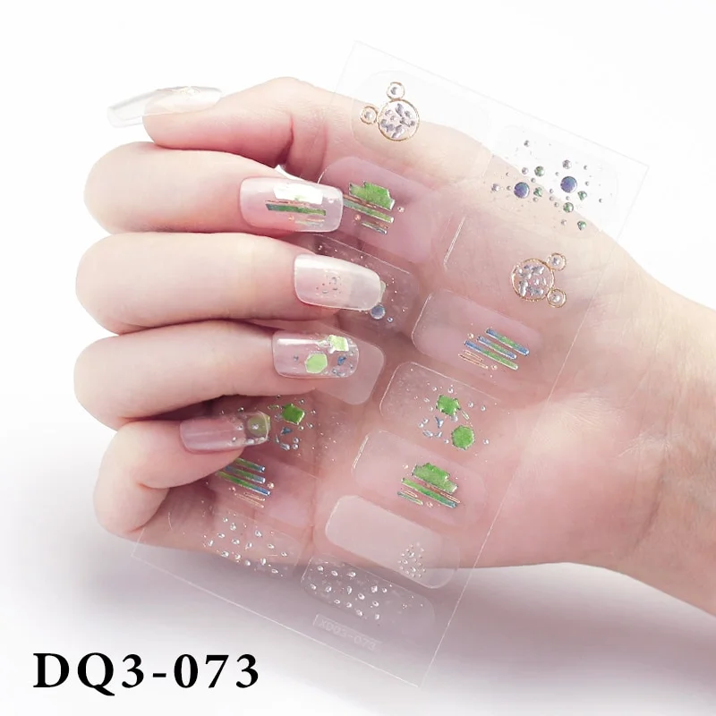 Churchf Nail Stickers Fashion Design Nail Polish Stickers Full Cover Nail Decorations for Manicure Self Adhesive Decals for Nails-Nail Inspo