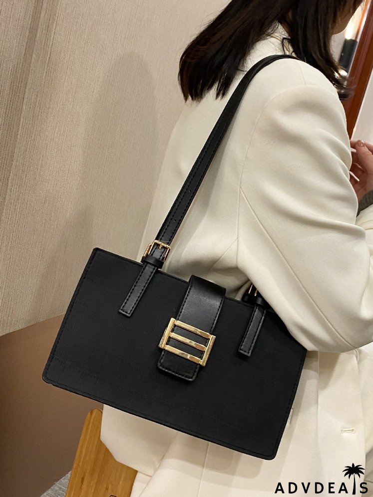 Crocodile Embossed Square Bag