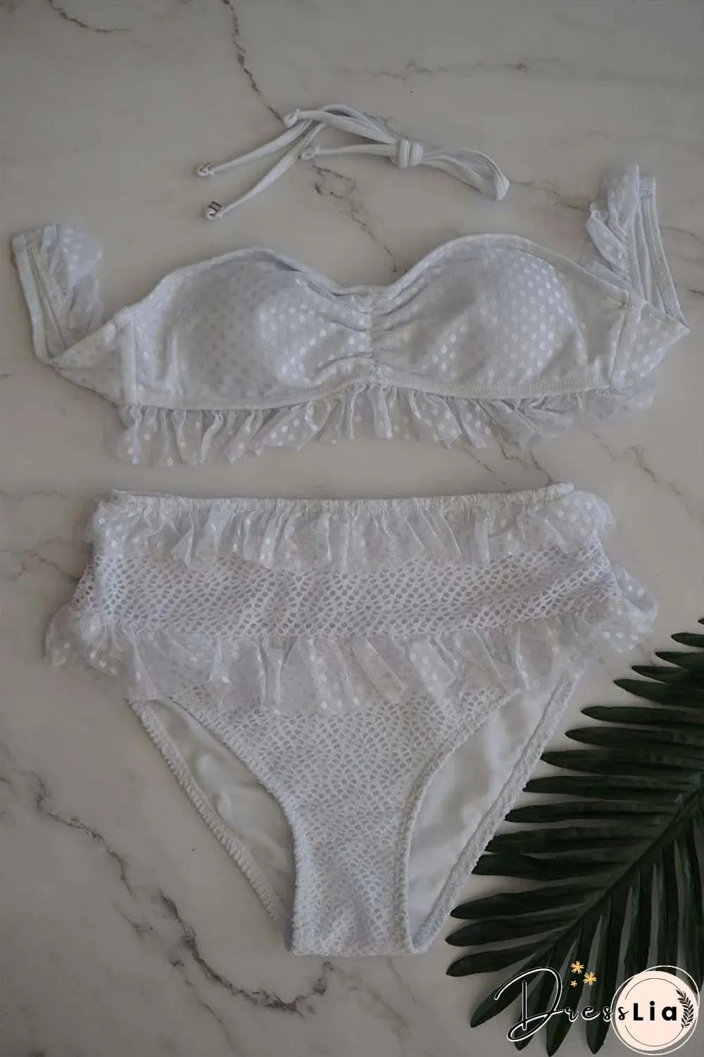 Lace Mesh High Waist Bikini Swimwear(3 colors)