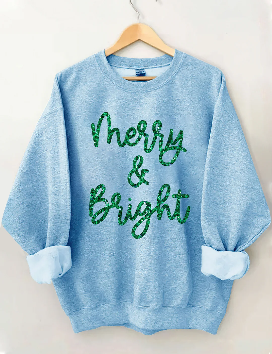 Sparkly Glitter Merry And Bright Sweatshirt
