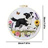 Border Butterfly Full 11CT DIY Stamped Cross Stitch Kits 24x24cm Embroidery Needlepoint Starter Kits with Hoop Cross Stitch Art and Crafts Kits for Beginners Adults Home Decor