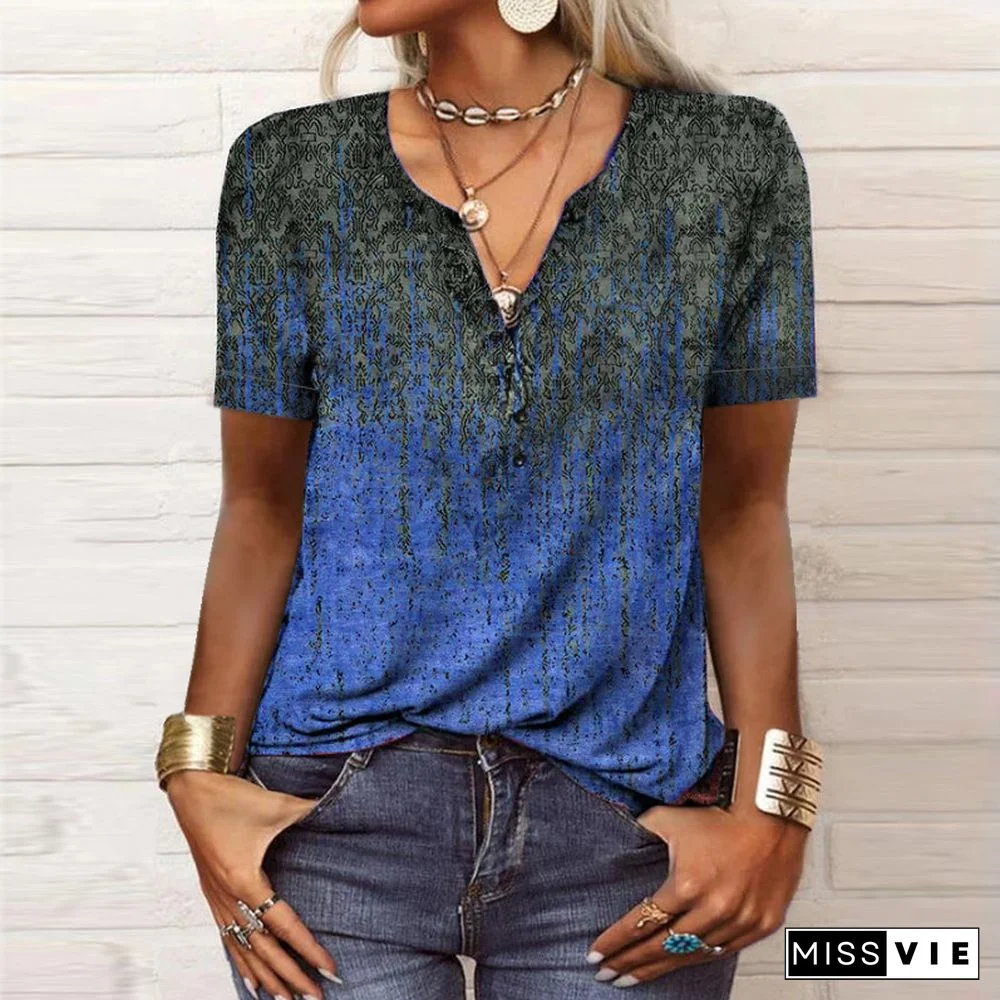 Casual Asymmetrical Loose Short Sleeve T-Shirt